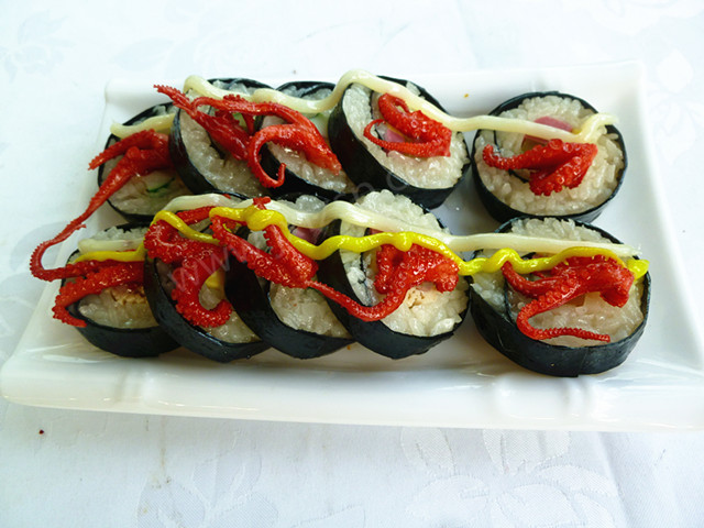 日韓壽司食品模型 八爪魚紫菜包飯