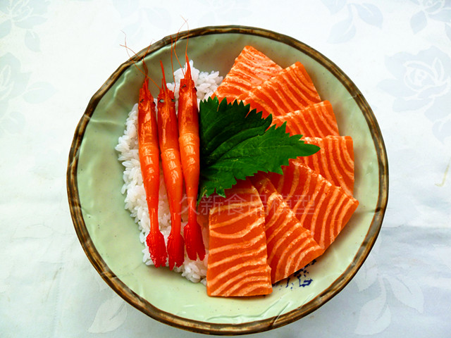 <b>樣品菜 甜蝦三文魚模型</b>