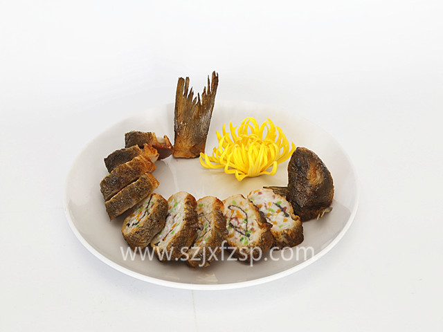 仿真食物模型 菊花釀炸鯪魚模型