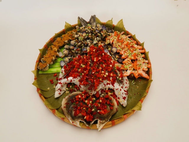 仿真食品 蜆子海鮮大盆菜模型
